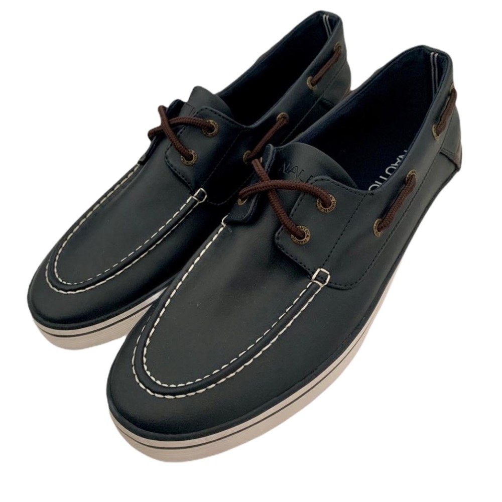 nautica MENS boat Shoes Blue Size 9.5 Leather Synt